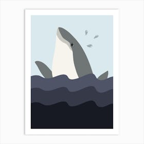 Splashing Whale Art Print
