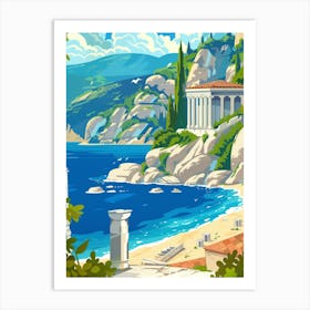 Greek Villa On The Beach Art Print