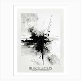Disintegration Abstract Black And White 7 Poster Art Print