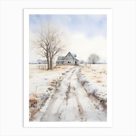 Winter Farmhouse 6 Art Print