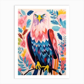 Pink Scandi Bald Eagle 2 Art Print