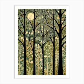 William Morris Moonlight In The Forest 48 Art Print