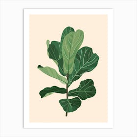 Fiddle Leaf Fig Plant Minimalist Illustration 6 Art Print