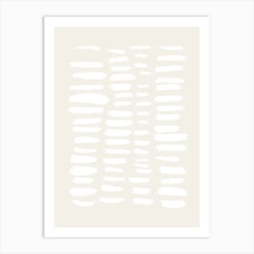 Dashes White Art Print