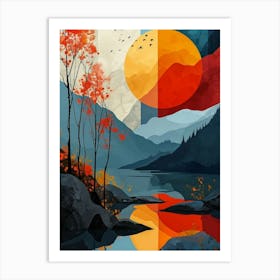 Sunset In The Mountains Art Print