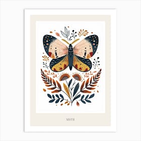 Colourful Insect Illustration Moth 39 Poster Art Print