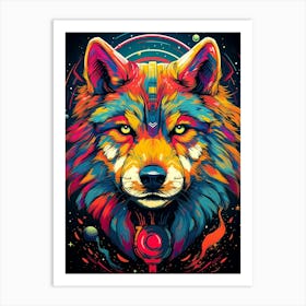 Psychedelic Wolf Art Print