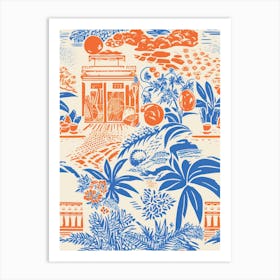 Ibiza, Spain, Inspired Travel Pattern 3 Art Print