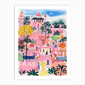 New Delhi, Dreamy Storybook Illustration 4 Art Print