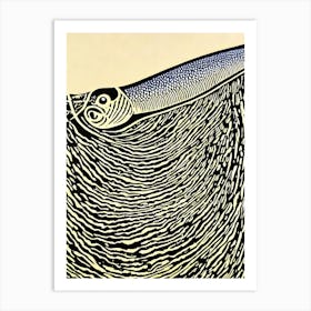 Trumpetfish Linocut Art Print