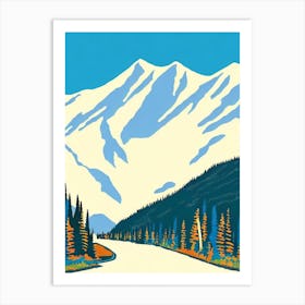 Aspen 2, Usa Midcentury Vintage Skiing Poster Art Print