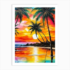 Sunset At The Beach 2 Art Print