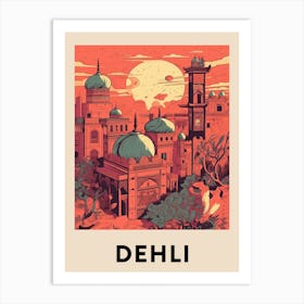 Dehli 3 Vintage Travel Poster Art Print