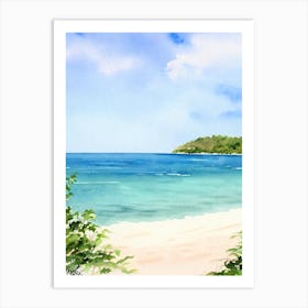 Seven Mile Beach 3, Jamaica Watercolour Art Print