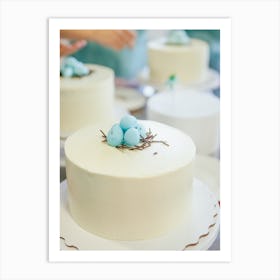 Cake With Blue Eggs Art Print