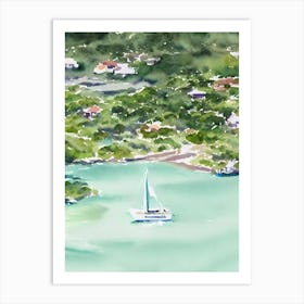 Saint Kitts And Nevis Watercolour Tropical Destination Art Print