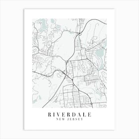 Riverdale New Jersey Street Map Minimal Color Art Print