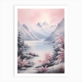 Dreamy Winter Painting Fiordland National Park New Zealand 2 Art Print