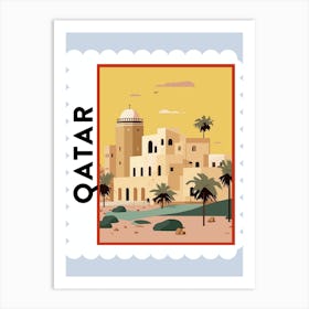Qatar Travel Stamp Poster Art Print