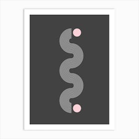 Waves Multiline Pink Dots Art Print