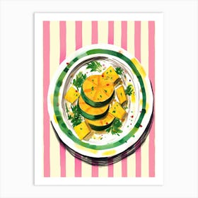 A Plate Of Pumpkins, Autumn Food Illustration Top View 78 Art Print