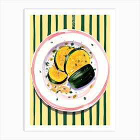 A Plate Of Pumpkins, Autumn Food Illustration Top View 17 Art Print