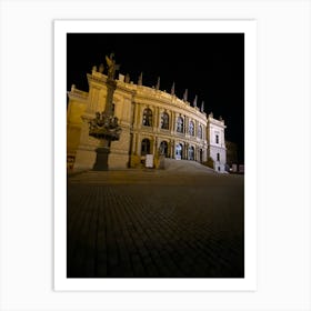 Night Scene Of A City At Night Art Print