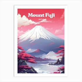 Mount Fuji Japan Climbing Travel Illustration Art Print