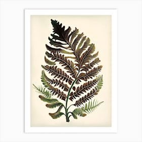 Rusty Back Fern Vintage Botanical Poster Art Print