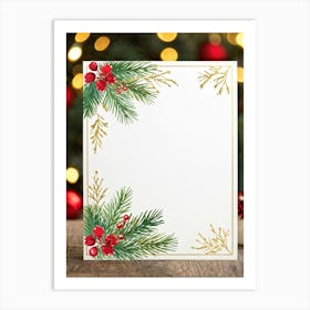 A Sparkling Holiday Card Adorned With Festive Decor From A Traditional December Landscape The Card (1) 2 Art Print