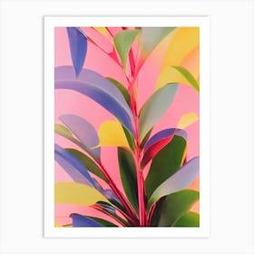 Ponytail Palm Colourful Illustration Art Print