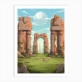 Stonehenge Pixel Art 3 Art Print