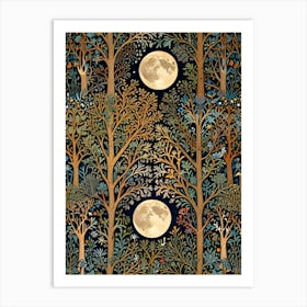 William Morris Moonlight In The Forest 16 Art Print