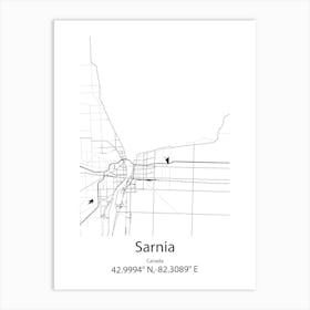 Sarnia,Canada Minimalist Map Art Print