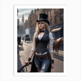 Steampunk Girl Art Print