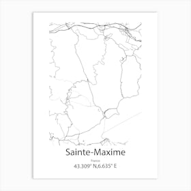 Sainte Maxime,France Minimalist Map Art Print