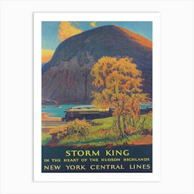 Storm King Train in New York Vintage Poster Art Print
