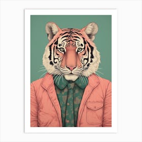 Tiger Illustrations Wearing A Blouse 2 Art Print