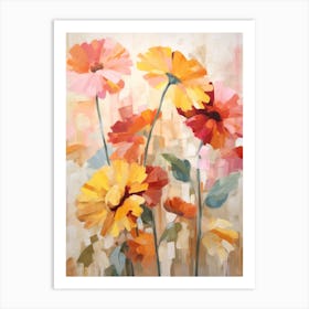 Fall Flower Painting Gerbera Daisy 1 Art Print