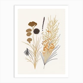 Caraway Seeds Spices And Herbs Minimal Line Drawing 1 Art Print