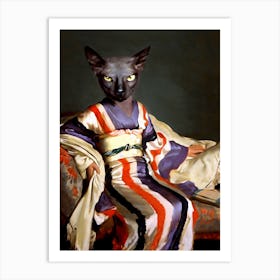 Evil Nude Cat Lady Yella Pet Portraits Art Print