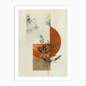 Abstract Painting moon and plant Art Print