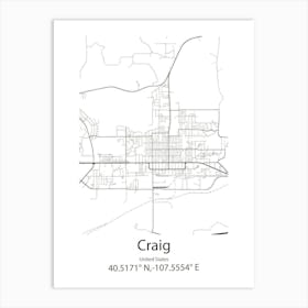 Craig,United States Minimalist Map 1 Art Print