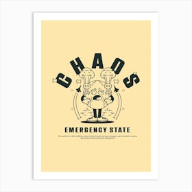 Retro Poster Funky Wall Art Retro Wall Decor Trendy Chaos Emergency State Retro Groovy Print Vintage Art Retro Art Art Print