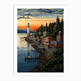 Port Townsend Retro Pop Art 8 Art Print