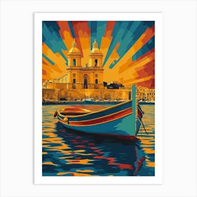 A Pop Art Poster Of Malta Art Print