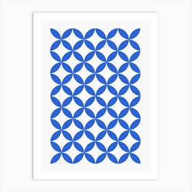 Geometric Pattern In Blue And White Art Print