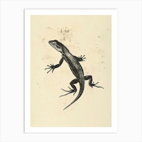 Lizard Block Print 6 Art Print