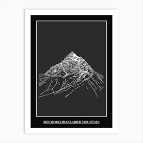 Ben More Crianlarich Mountain Line Drawing 1 Poster Art Print