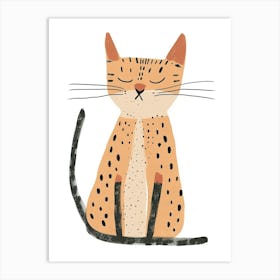 Savannah Cat Clipart Illustration 1 Art Print